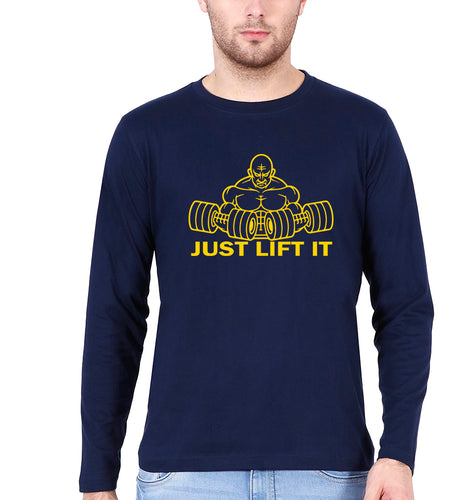 Gym Lift Full Sleeves T-Shirt for Men-Navy Blue-Ektarfa.online