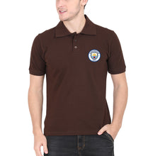 Load image into Gallery viewer, Manchester City Logo Polo T-Shirt for Men-S(38 Inches)-Coffee Brown-Ektarfa.co.in
