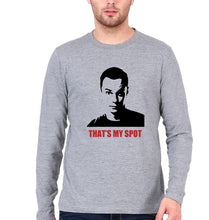 Load image into Gallery viewer, Sheldon Cooper That&#39;s My Spot Full Sleeves T-Shirt for Men-S(38 Inches)-Grey Melange-Ektarfa.online
