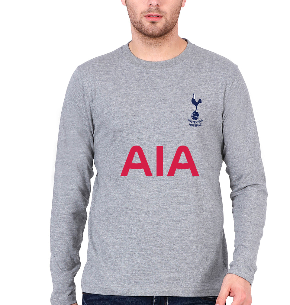 Tottenham Hotspur F.C. 2021-22 Full Sleeves T-Shirt for Men-Grey Melange-Ektarfa.online