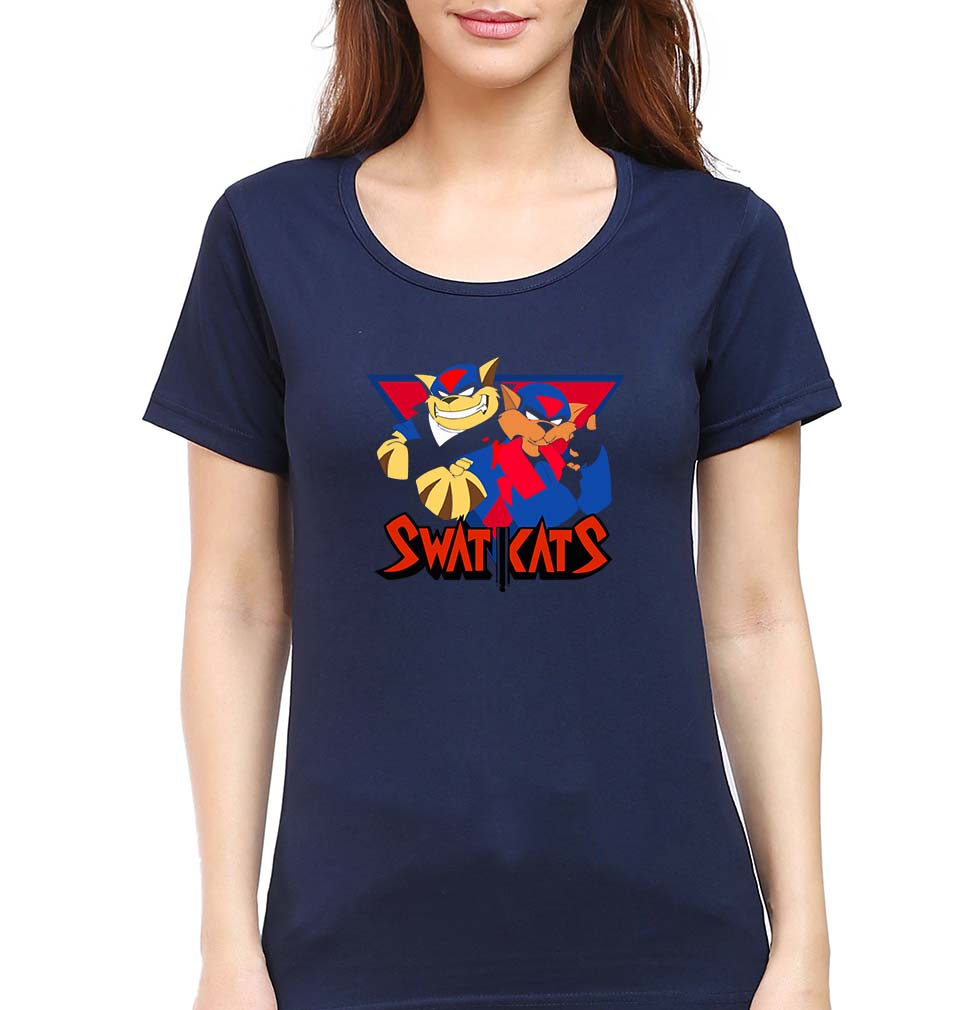 Swat Kats T-Shirt for Women-Navy Blue-Ektarfa.online