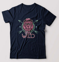 Load image into Gallery viewer, Stay Wild T-Shirt for Men-S(38 Inches)-Navy Blue-Ektarfa.online
