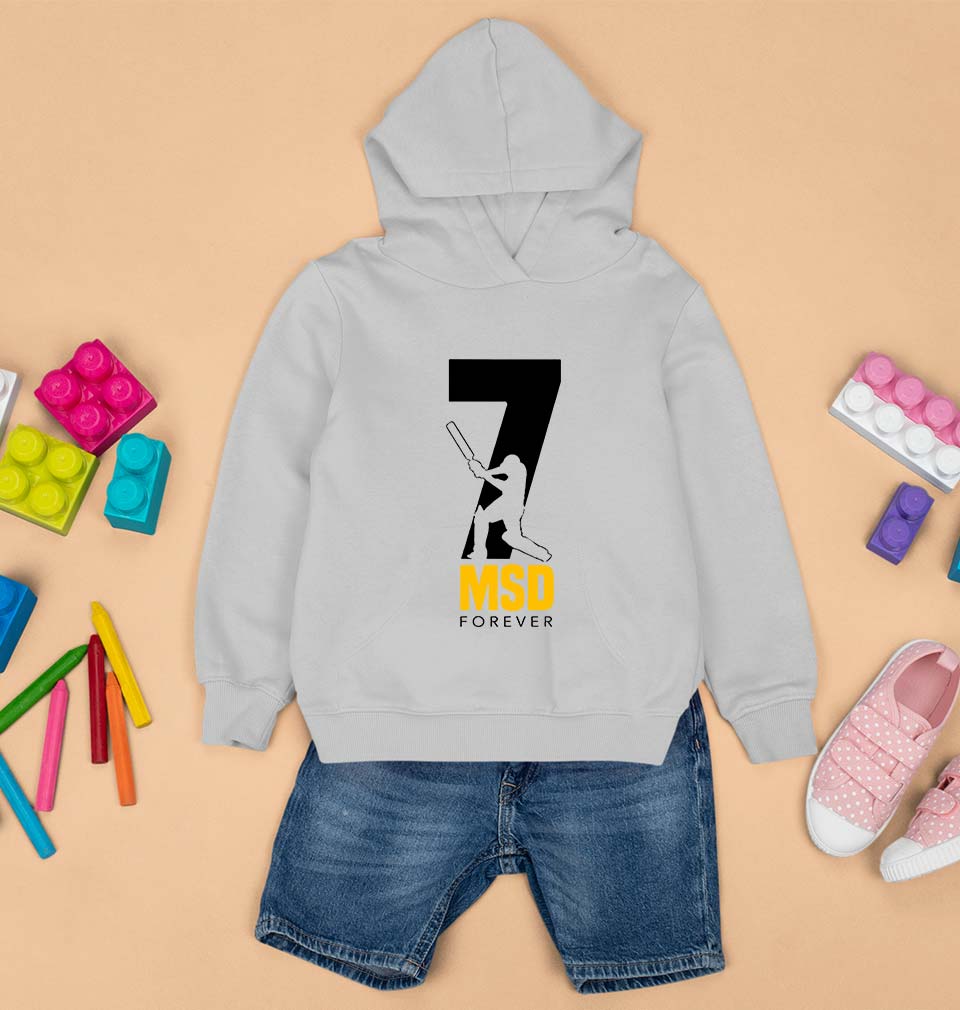 MS Dhoni (MSD) Kids Hoodie for Boy/Girl-Grey-Ektarfa.online