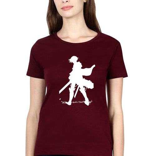 Attack on Titan T-Shirt for Women-Maroon-Ektarfa.online