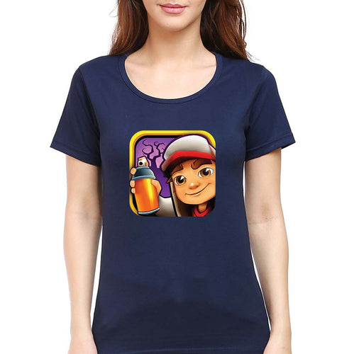 Subway Surfers T-Shirt for Women-Navy Blue-Ektarfa.online