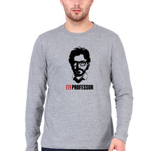 Load image into Gallery viewer, Money Heist The Professor Full Sleeves T-Shirt for Men-Grey Melange-Ektarfa.online
