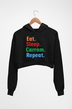 Load image into Gallery viewer, Carrom Crop HOODIE FOR WOMEN-Black-Ektarfa.online

