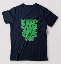 Load image into Gallery viewer, keep calm and vape on T-Shirt for Men-Navy Blue-Ektarfa.online
