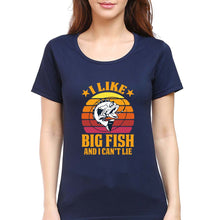 Load image into Gallery viewer, Fishing T-Shirt for Women-Navy Blue-Ektarfa.online
