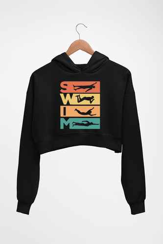 Swimming Crop HOODIE FOR WOMEN-Black-Ektarfa.online