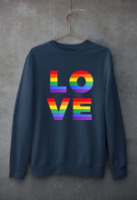 Load image into Gallery viewer, Love Pride Unisex Sweatshirt for Men/Women-S(40 Inches)-Navy Blue-Ektarfa.online
