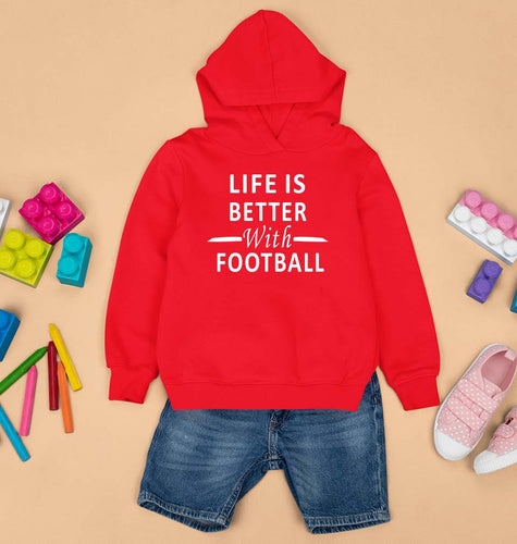 Life Football Kids Hoodie for Boy/Girl-0-1 Year(22 Inches)-Red-Ektarfa.online