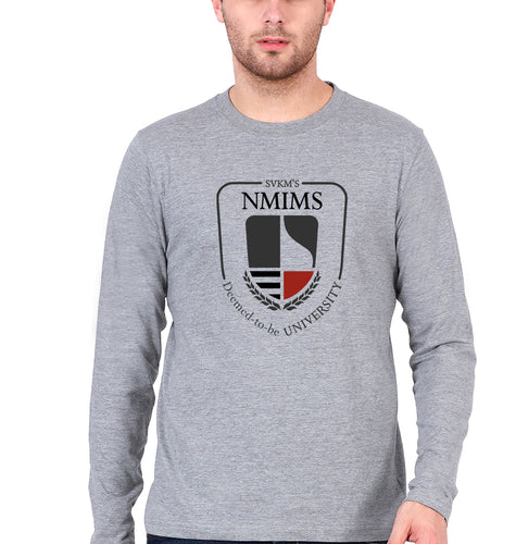 NMIMS Full Sleeves T-Shirt for Men-Grey Melange-Ektarfa.online