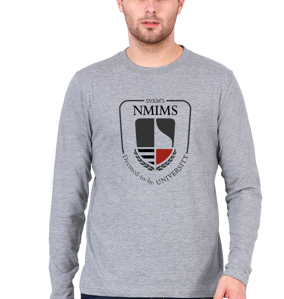 NMIMS Full Sleeves T-Shirt for Men-Grey Melange-Ektarfa.online