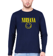 Load image into Gallery viewer, Nirvana Full Sleeves T-Shirt for Men-Navy Blue-Ektarfa.online
