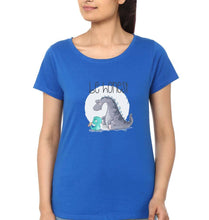 Load image into Gallery viewer, Dinosaur T-Shirt for Women-XS(32 Inches)-Royal Blue-Ektarfa.online
