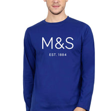 Load image into Gallery viewer, M&amp;S Full Sleeves T-Shirt for Men-S(38 Inches)-Royal Blue-Ektarfa.online
