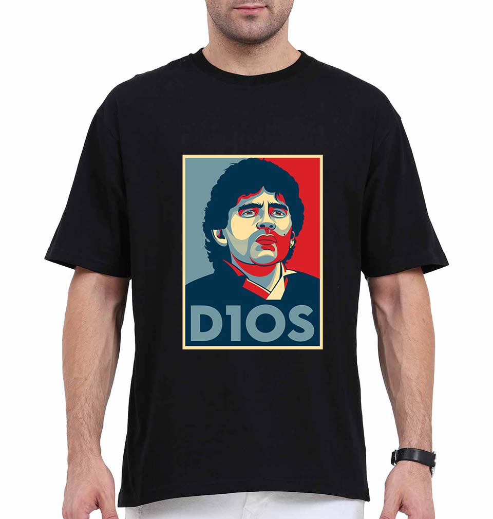 Diego Maradona Oversized T-Shirt for Men-Black-Ektarfa.online