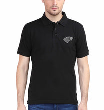 Load image into Gallery viewer, GOT Game Of Thrones Stark Logo Polo T-Shirt for Men-S(38 Inches)-Black-Ektarfa.co.in
