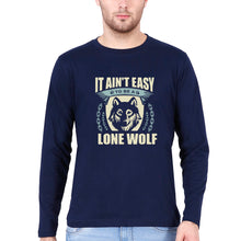 Load image into Gallery viewer, Wolf Full Sleeves T-Shirt for Men-Navy Blue-Ektarfa.online
