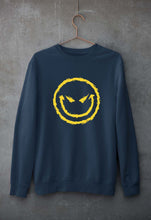 Load image into Gallery viewer, Evil Smile Emoji Unisex Sweatshirt for Men/Women-S(40 Inches)-Navy Blue-Ektarfa.online
