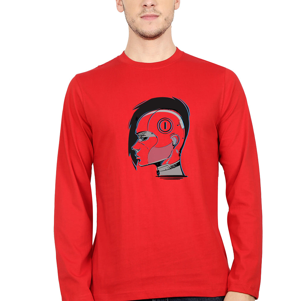 Cyberpunk Full Sleeves T-Shirt for Men-Red-Ektarfa.online