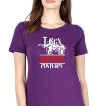Load image into Gallery viewer, T-Rex Gym Funny T-Shirt for Women-XS(32 Inches)-Purple-Ektarfa.online
