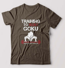 Load image into Gallery viewer, Goku Gym T-Shirt for Men-S(38 Inches)-Olive Green-Ektarfa.online
