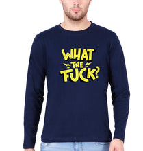 Load image into Gallery viewer, What The Fuck Full Sleeves T-Shirt for Men-S(38 Inches)-Navy Blue-Ektarfa.online

