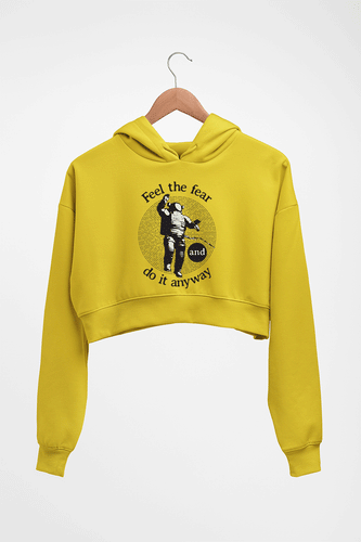 Fear Crop HOODIE FOR WOMEN-Mustard Yellow-Ektarfa.online