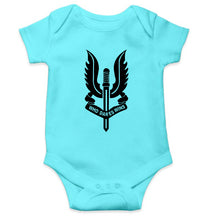 Load image into Gallery viewer, Who Dares Wins Balidaan Army Kids Romper For Baby Boy/Girl-0-5 Months(18 Inches)-Sky Blue-Ektarfa.online
