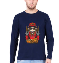 Load image into Gallery viewer, Hip Hop Monkey Full Sleeves T-Shirt for Men-Navy Blue-Ektarfa.online
