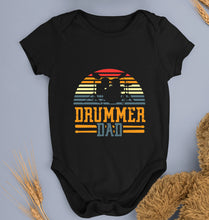 Load image into Gallery viewer, Drummer Dad Kids Romper For Baby Boy/Girl-0-5 Months(18 Inches)-Black-Ektarfa.online
