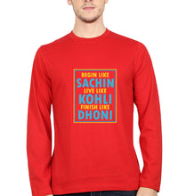 Load image into Gallery viewer, CRICKET Sachin Kohli Dhoni Full Sleeves T-Shirt for Men-Red-Ektarfa.online
