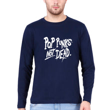 Load image into Gallery viewer, Pop Punks Not Dead Full Sleeves T-Shirt for Men-Navy Blue-Ektarfa.online

