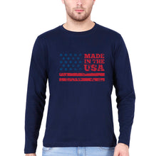 Load image into Gallery viewer, USA America Full Sleeves T-Shirt for Men-Navy Blue-Ektarfa.online
