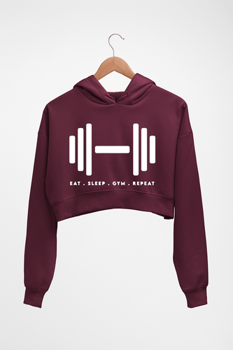 Gym Crop HOODIE FOR WOMEN-Maroon-Ektarfa.online