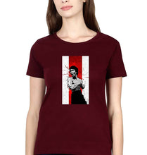 Load image into Gallery viewer, Bruce Lee T-Shirt for Women-XS(32 Inches)-Maroon-Ektarfa.online

