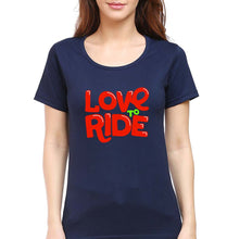 Load image into Gallery viewer, Love to Ride T-Shirt for Women-Navy Blue-Ektarfa.online
