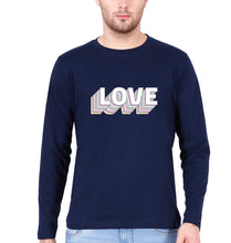 Load image into Gallery viewer, Love Full Sleeves T-Shirt for Men-S(38 Inches)-Navy Blue-Ektarfa.online
