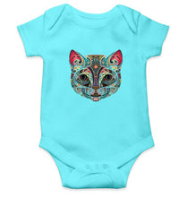 Load image into Gallery viewer, Psychedelic Cat Kids Romper Kids Romper For Baby Boy/Girl-0-5 Months(18 Inches)-Sky Blue-Ektarfa.online
