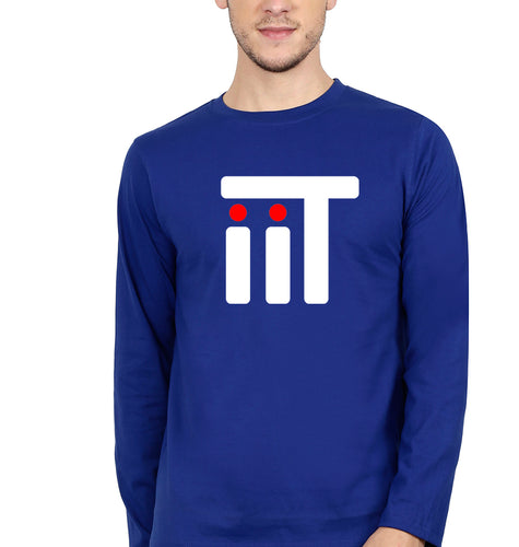 IIT Full Sleeves T-Shirt for Men-S(38 Inches)-Royal Blue-Ektarfa.online