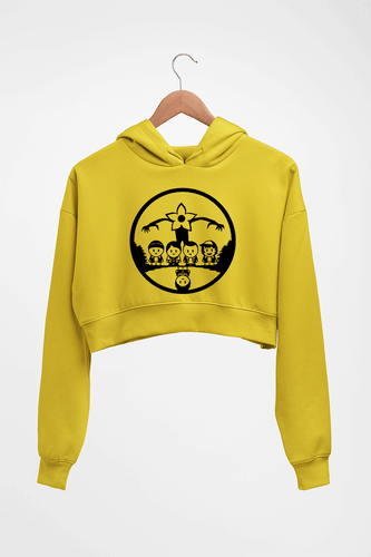 Stranger Things Crop HOODIE FOR WOMEN-Mustard Yellow-Ektarfa.online