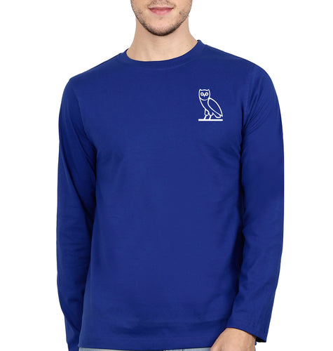 OVO Logo Full Sleeves T-Shirt for Men-Royal Blue-Ektarfa.online