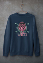 Load image into Gallery viewer, Stay Wild Unisex Sweatshirt for Men/Women-S(40 Inches)-Navy Blue-Ektarfa.online
