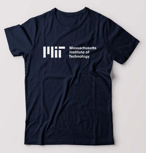 MIT T-Shirt for Men-S(38 Inches)-Navy Blue-Ektarfa.online