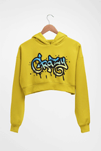 Load image into Gallery viewer, Graffiti Crazy Crop HOODIE FOR WOMEN-Mustard Yellow-Ektarfa.online

