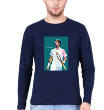 Load image into Gallery viewer, Novak Djokovic Tennis Full Sleeves T-Shirt for Men-Navy Blue-Ektarfa.online

