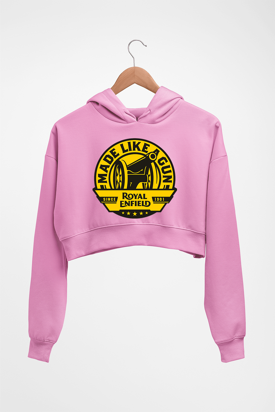 Royal Enfield Crop HOODIE FOR WOMEN-Light Baby Pink-Ektarfa.online