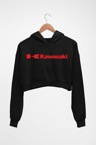 Kawasaki Crop HOODIE FOR WOMEN-Black-Ektarfa.online